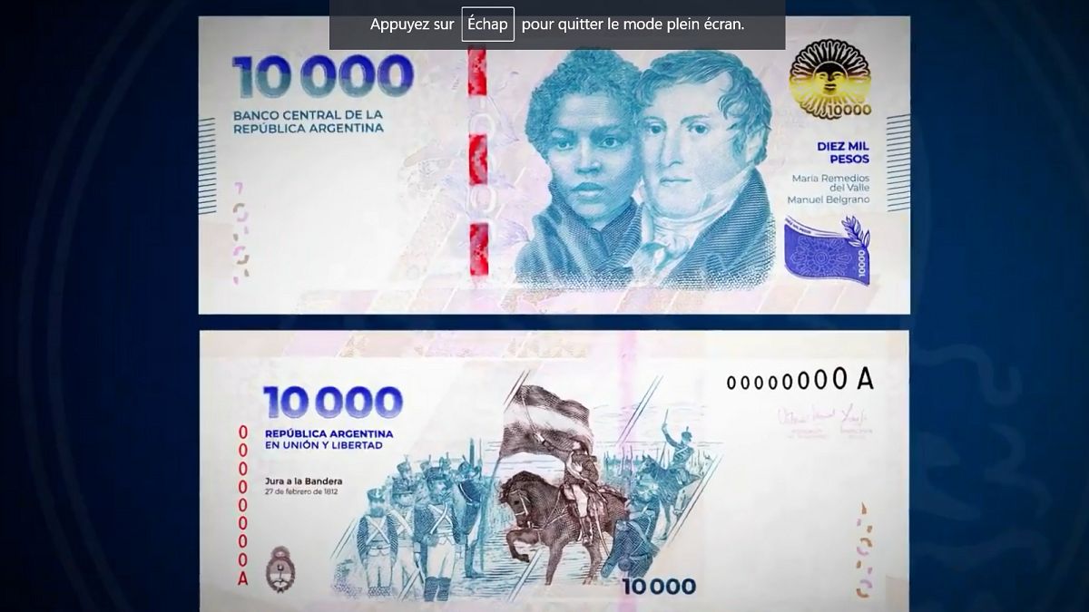 Arjantin, 11 dolar değerindeki 10.000 peso banknotunu piyasaya sürdü